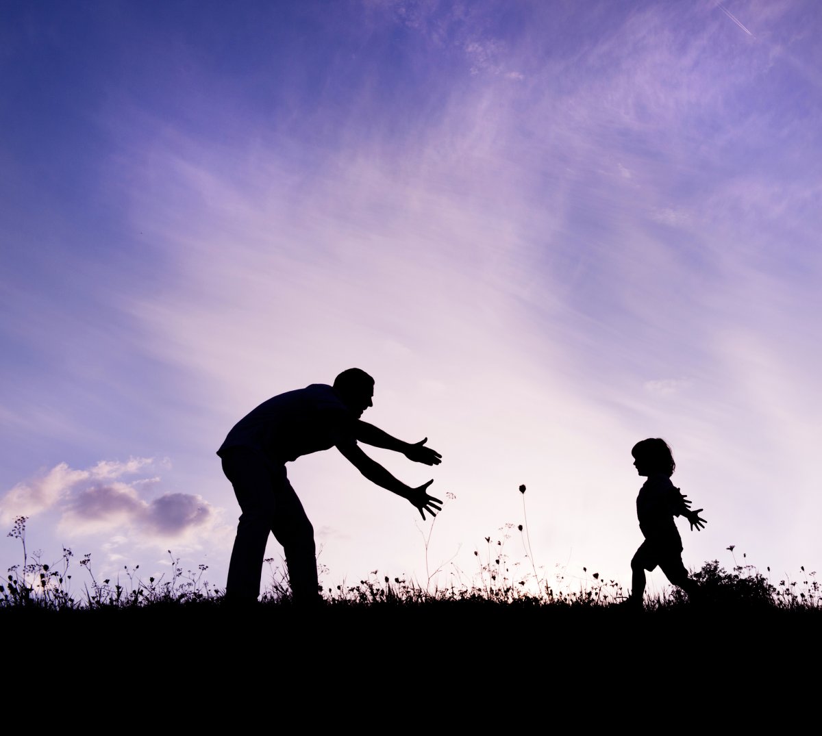 Папа и дочь тень