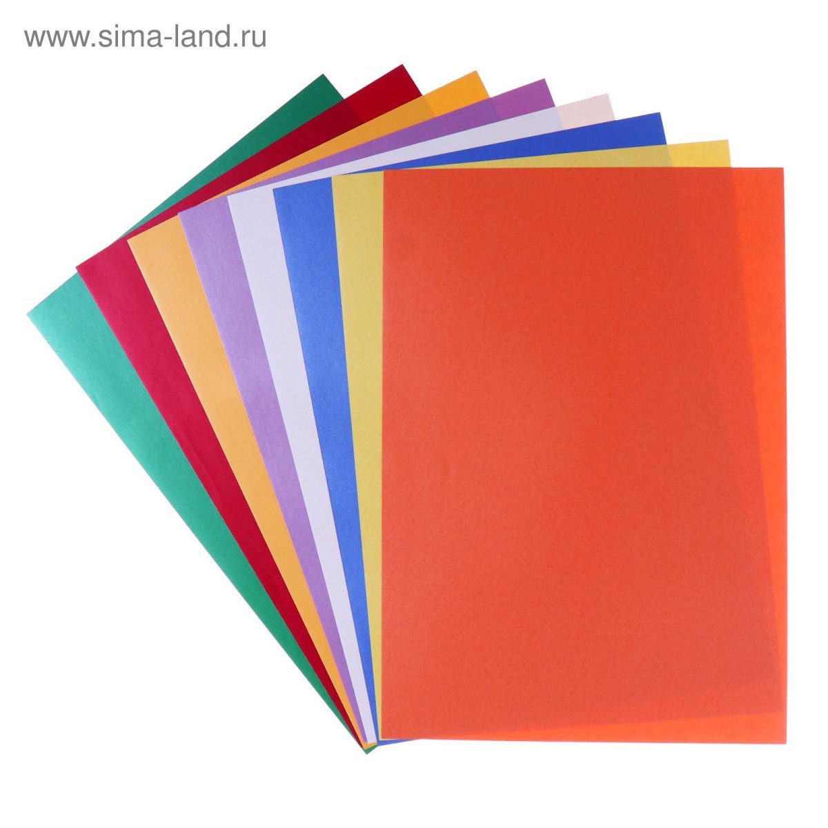 Бумага цветная, 80 гр., 250 листов, Радуга 5 цветов