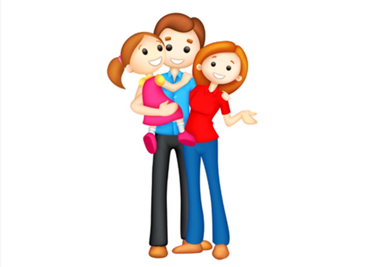 Нарисованная семья из 3 человек