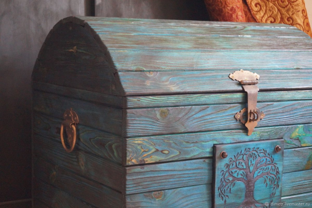 Грот сундук с сокровищами 18*15*18см/02112/вестерн