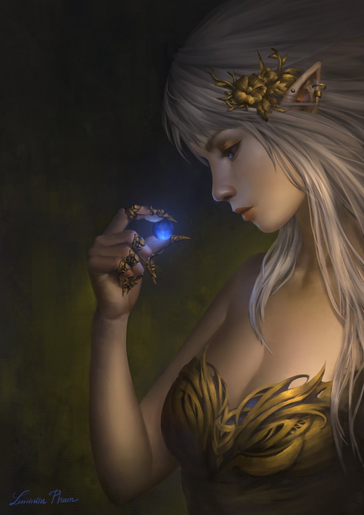 Беловолосая эльфийка Warcraft
