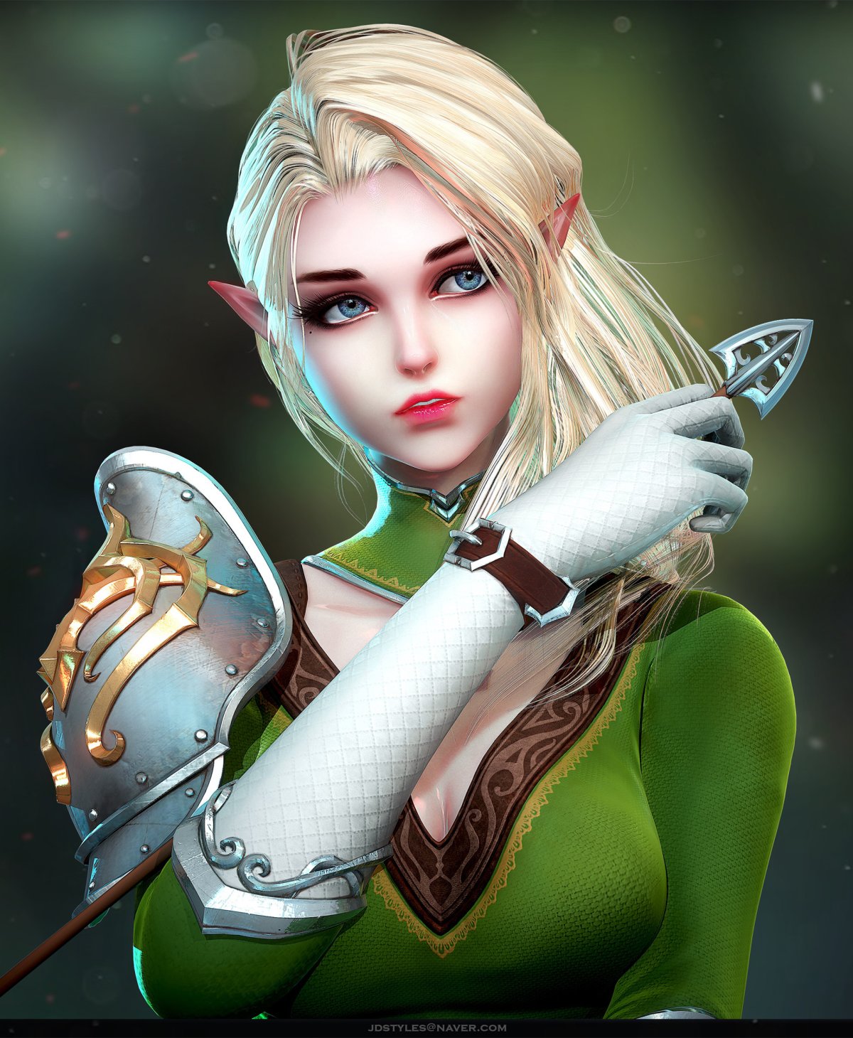 Беловолосая эльфийка Warcraft