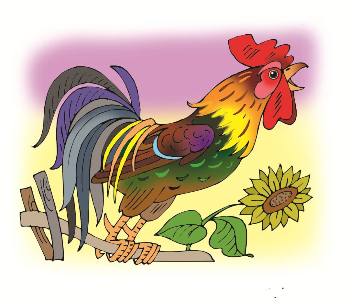 Петух на заборе