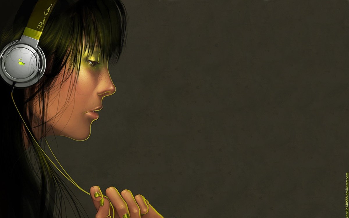 Наушники на красивом фоне