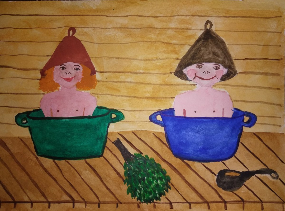 Баня рисунок для детей