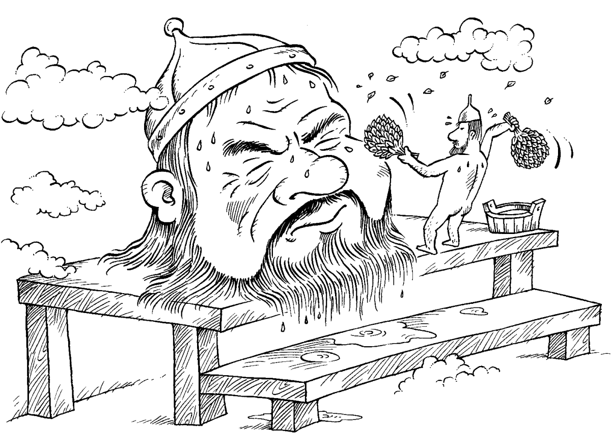 Банщик карикатура