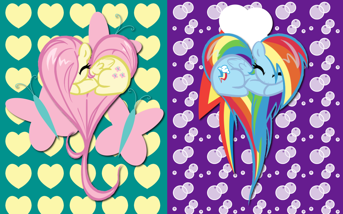 Флаттершай в форме сердечка