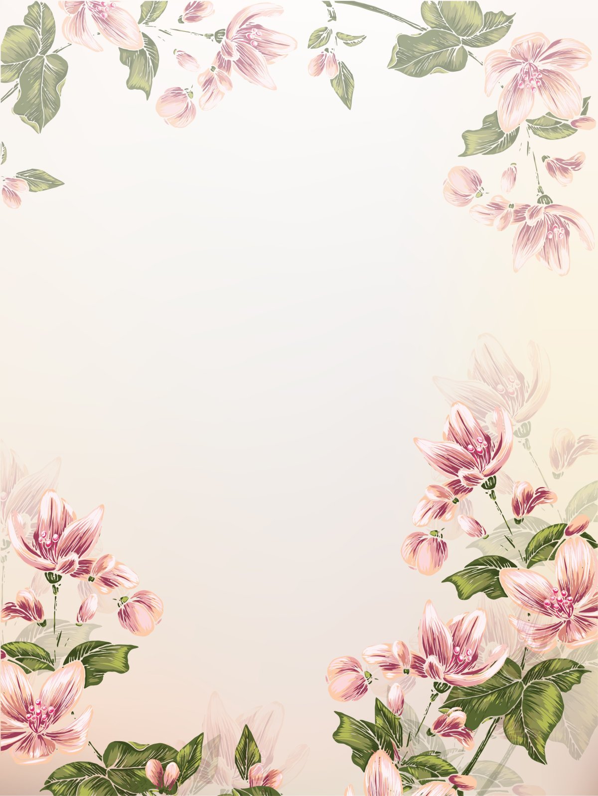 Цветочная рамка для пригласительных