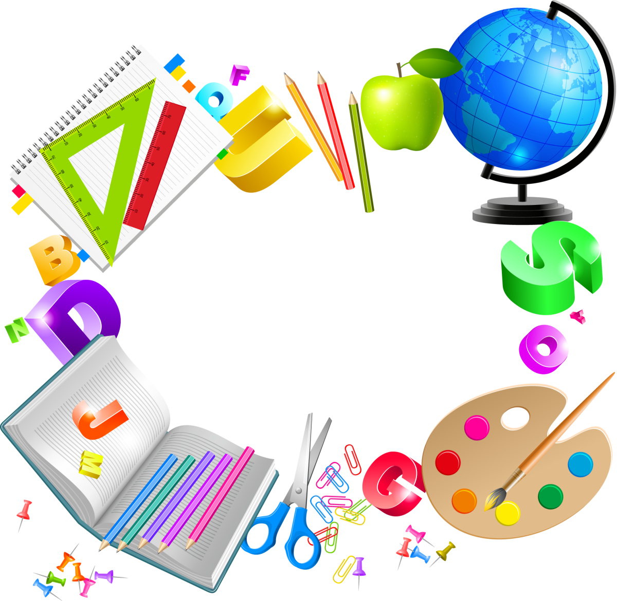 Школьный клипарт на прозрачном фоне