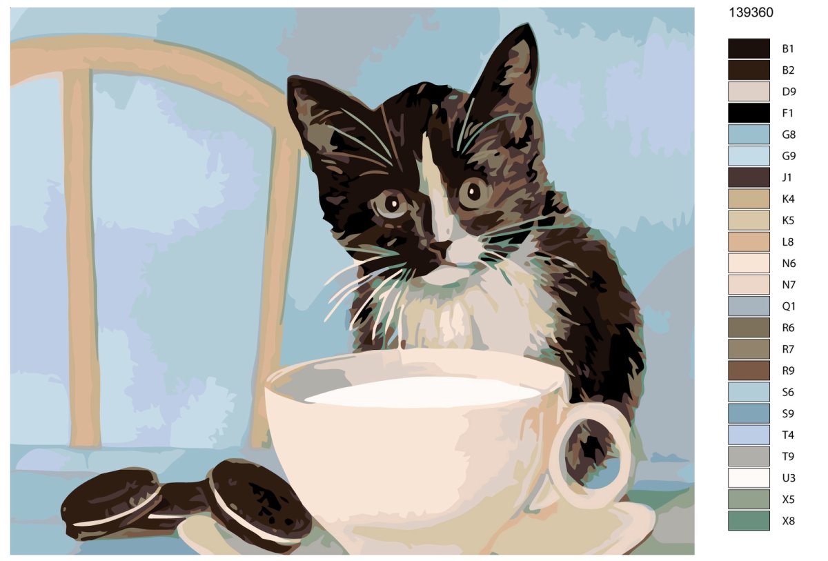 Котик за чашечкой кофе