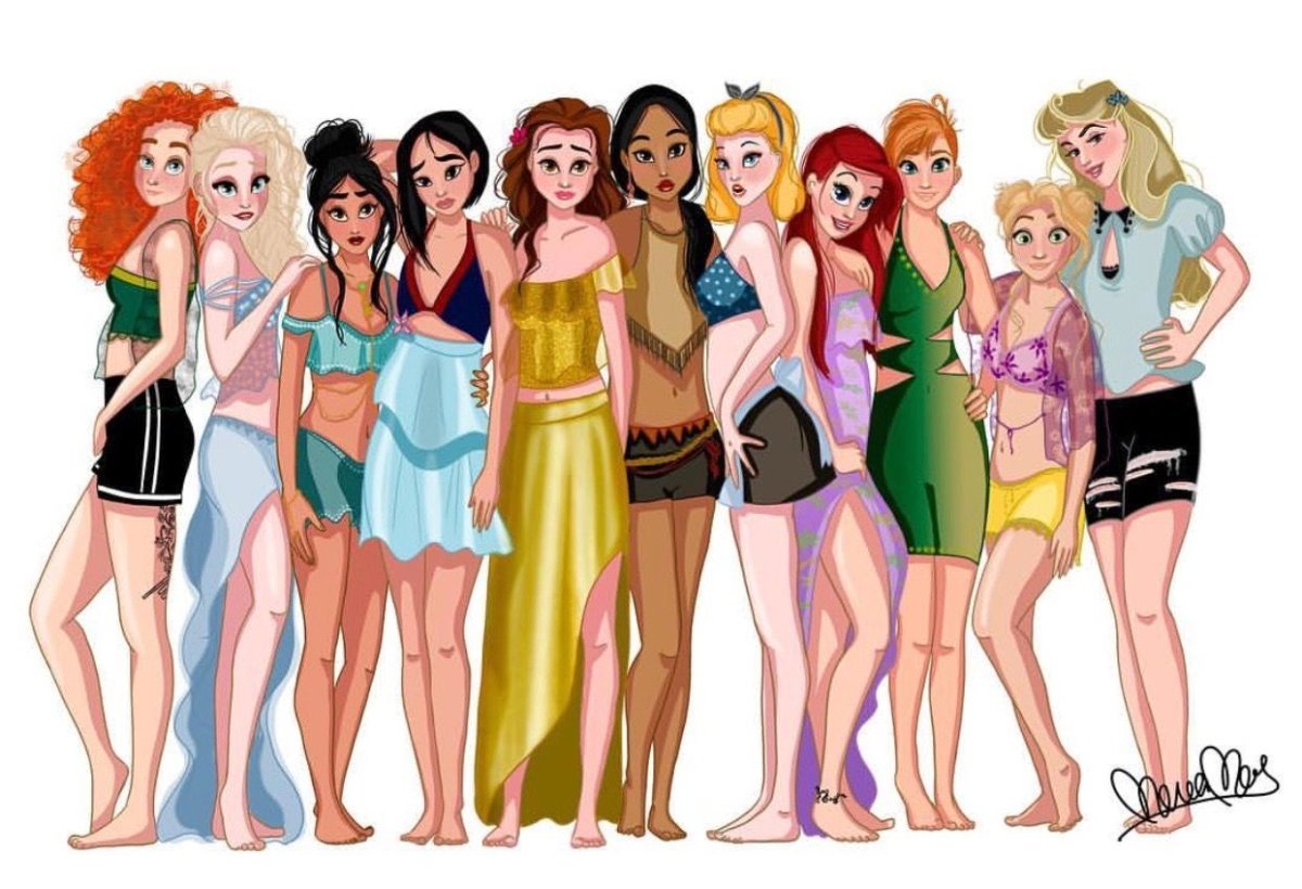 Принцессы Дисней в современном стиле