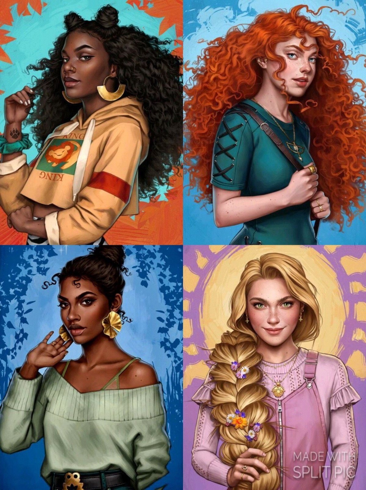 Диснеевские персонажи в разных стилях