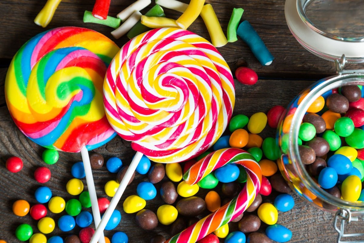 Круглый леденец на палочке