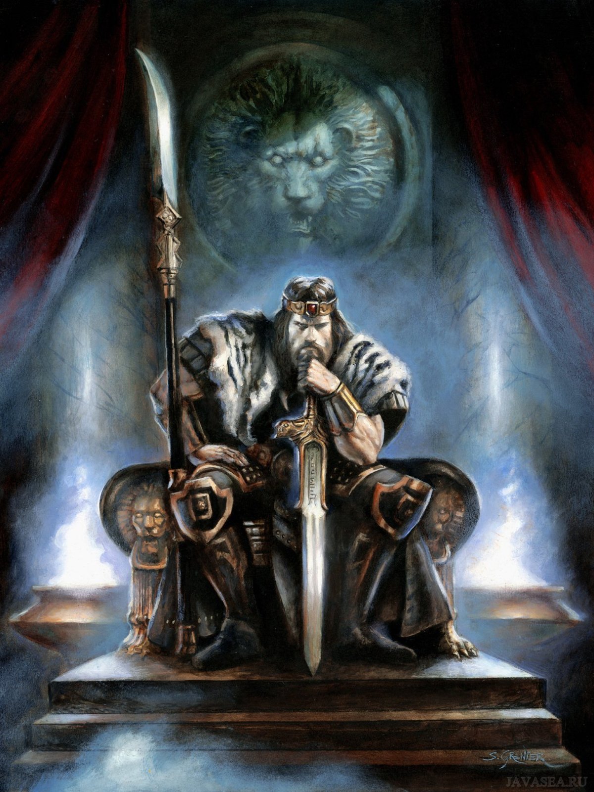 Антропоморфное существо на троне