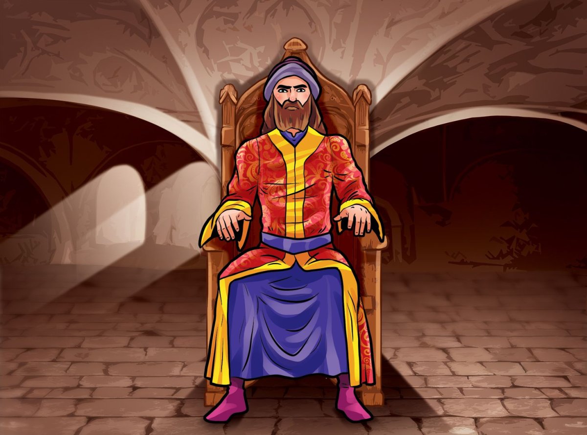 Восточный мужчина на троне