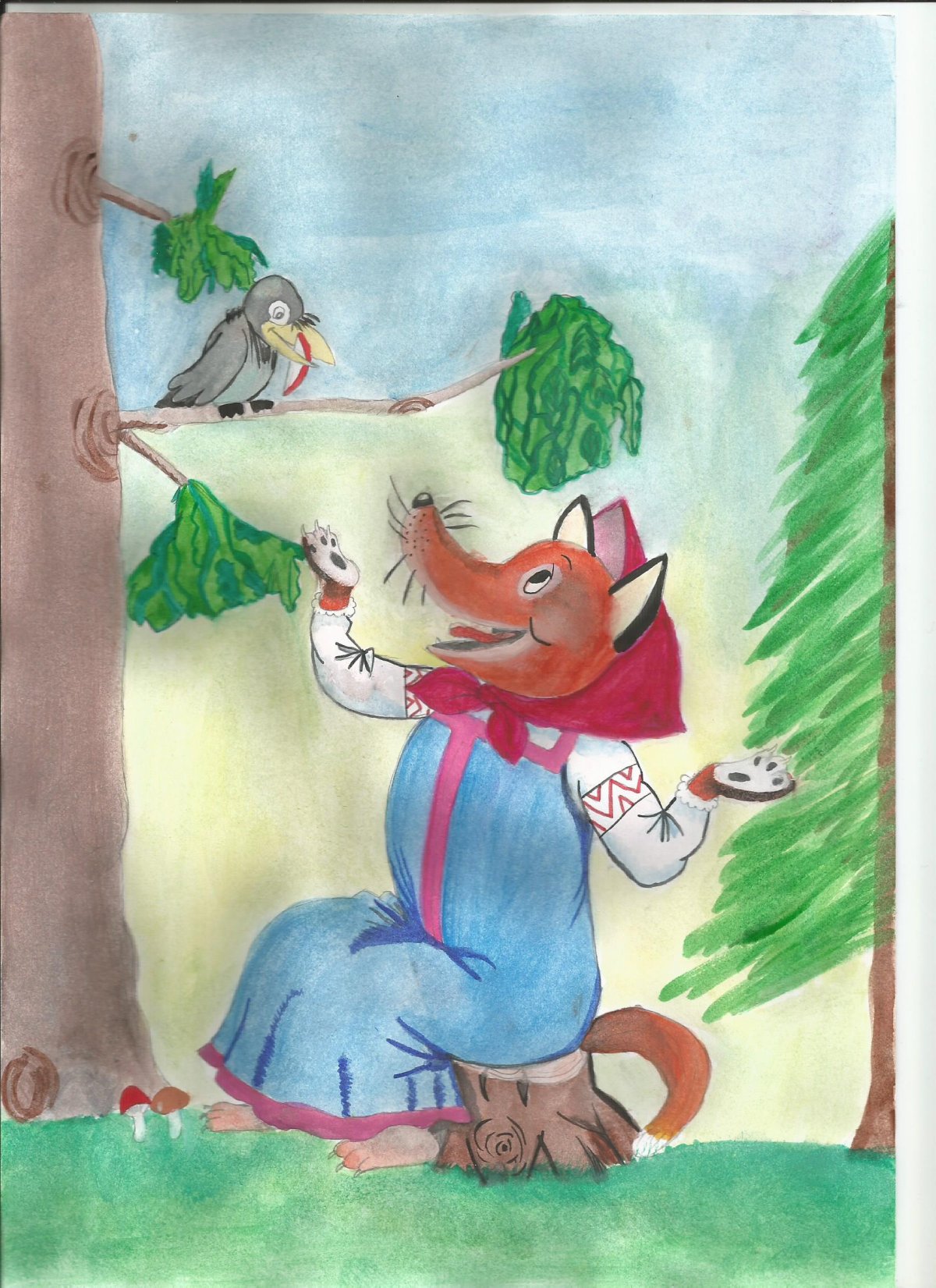 Иван Андреевич Крылов басня ворона и лисица