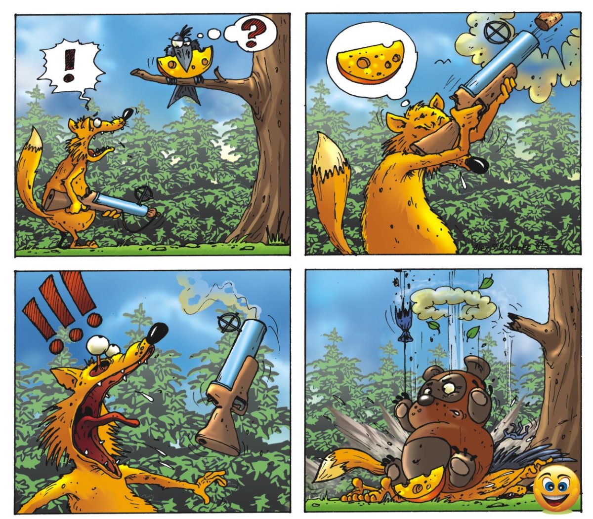 Иллюстрация к басне лиса и сыр