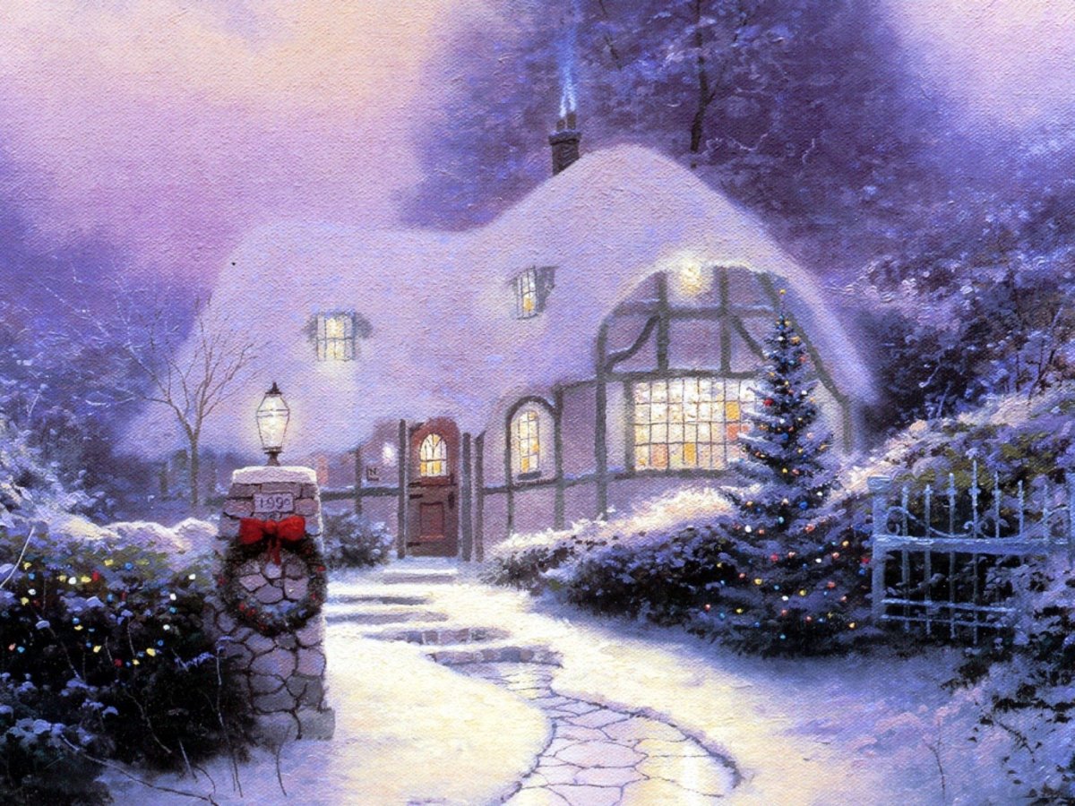 Thomas Kinkade Рождественский коттедж