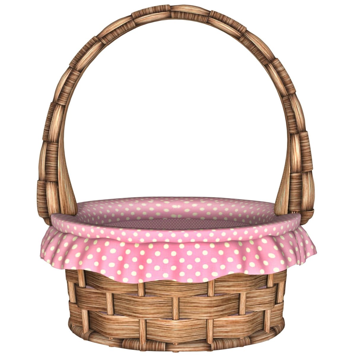 Корзина плетеная на белом фоне