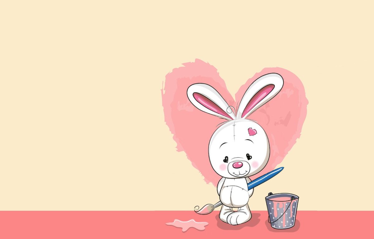 Зайка на розовом фоне
