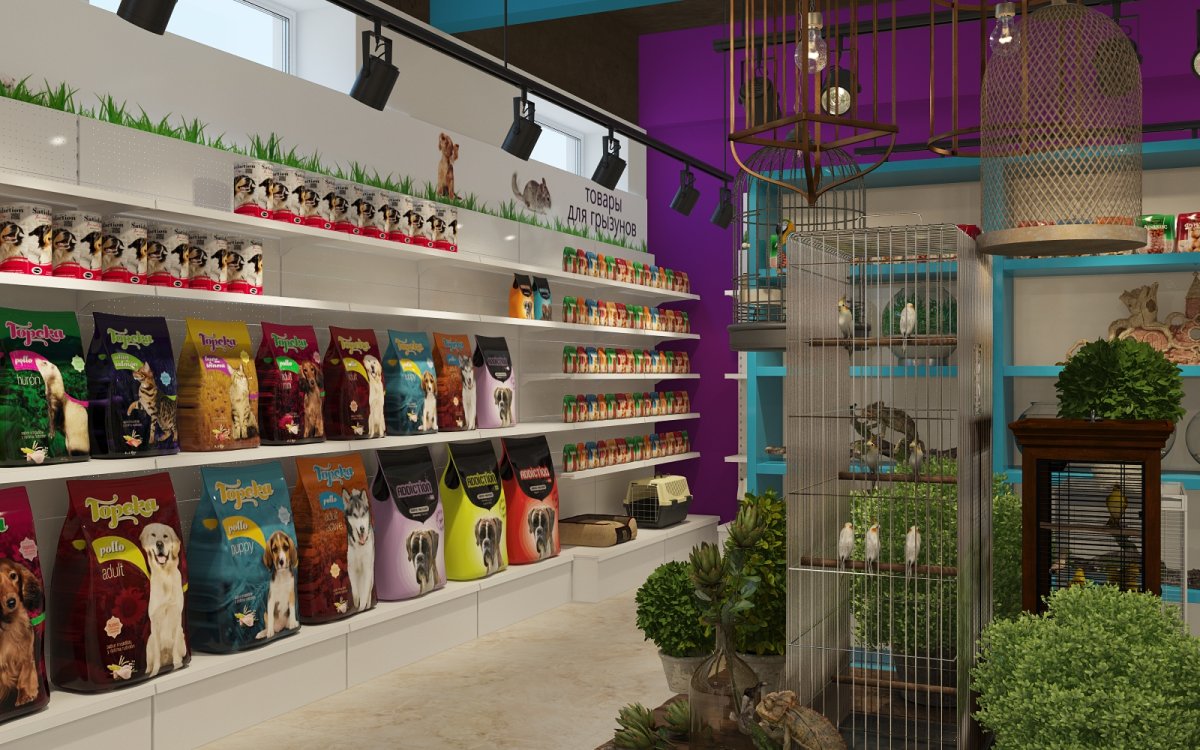 Интерьер зоомагазина