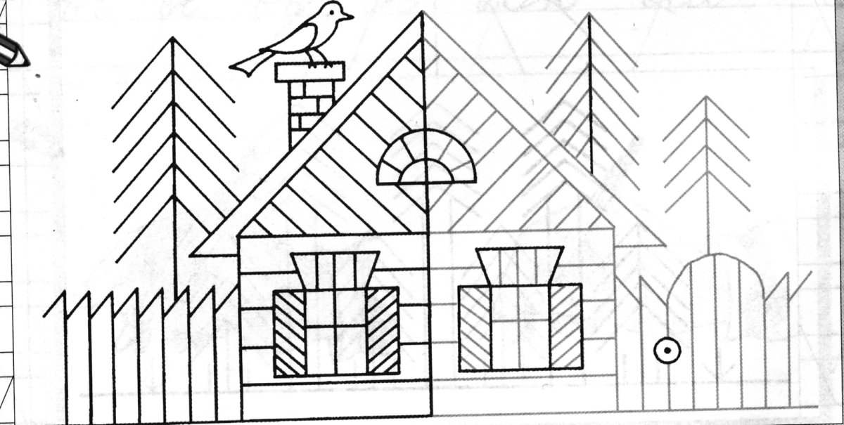 Штриховка дом для дошкольников