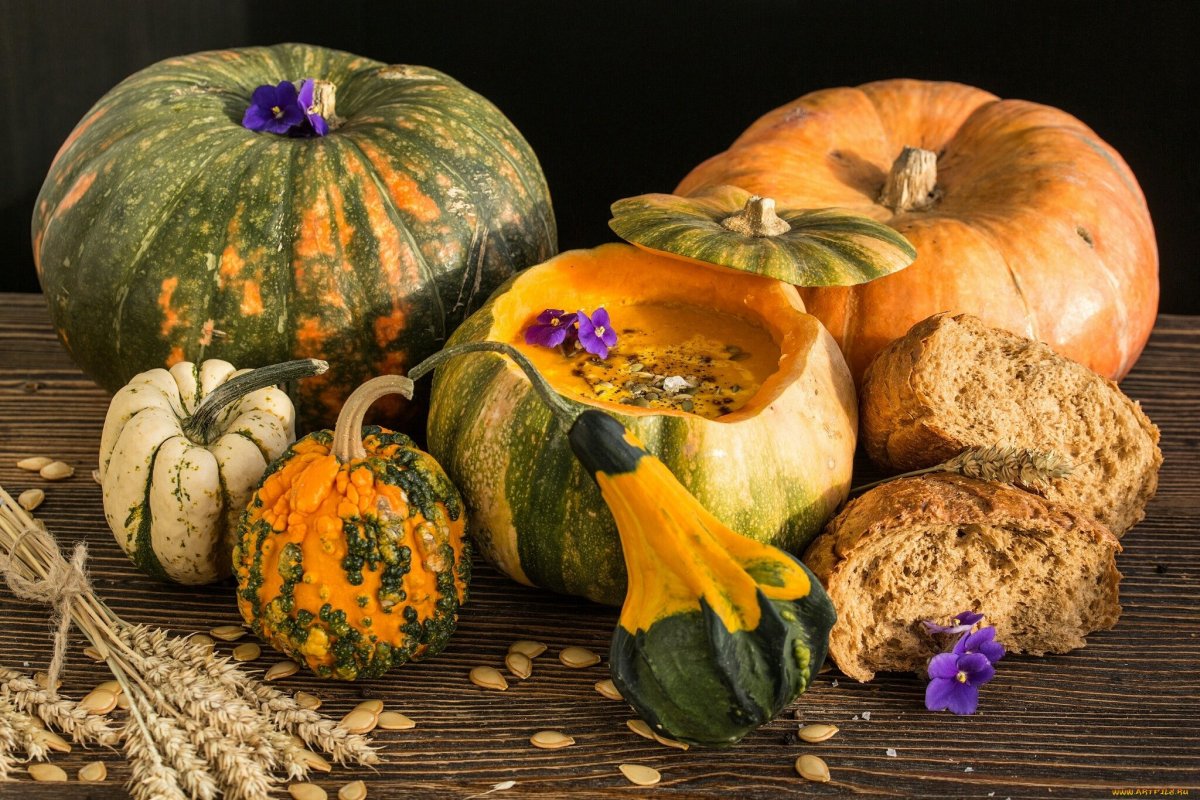 Декоративный натюрморт с тыквой