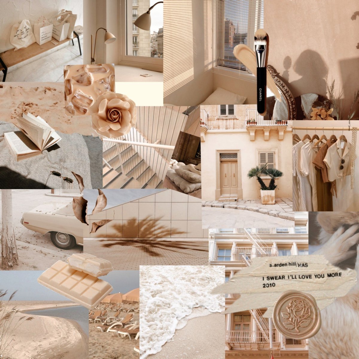 Эстетика коллаж бежевый