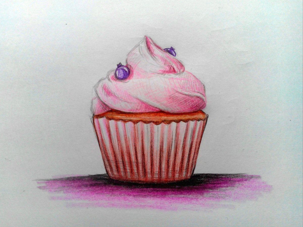 Пирожное для срисовки карандашом
