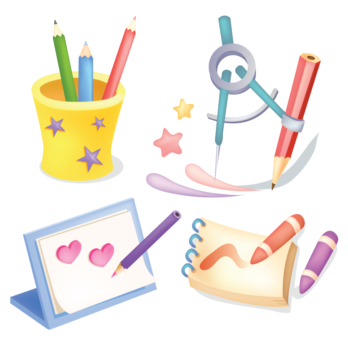 Школьные принадлежности рисунок