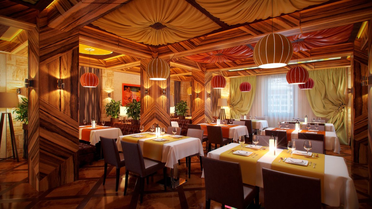 Романтический интерьер ресторана