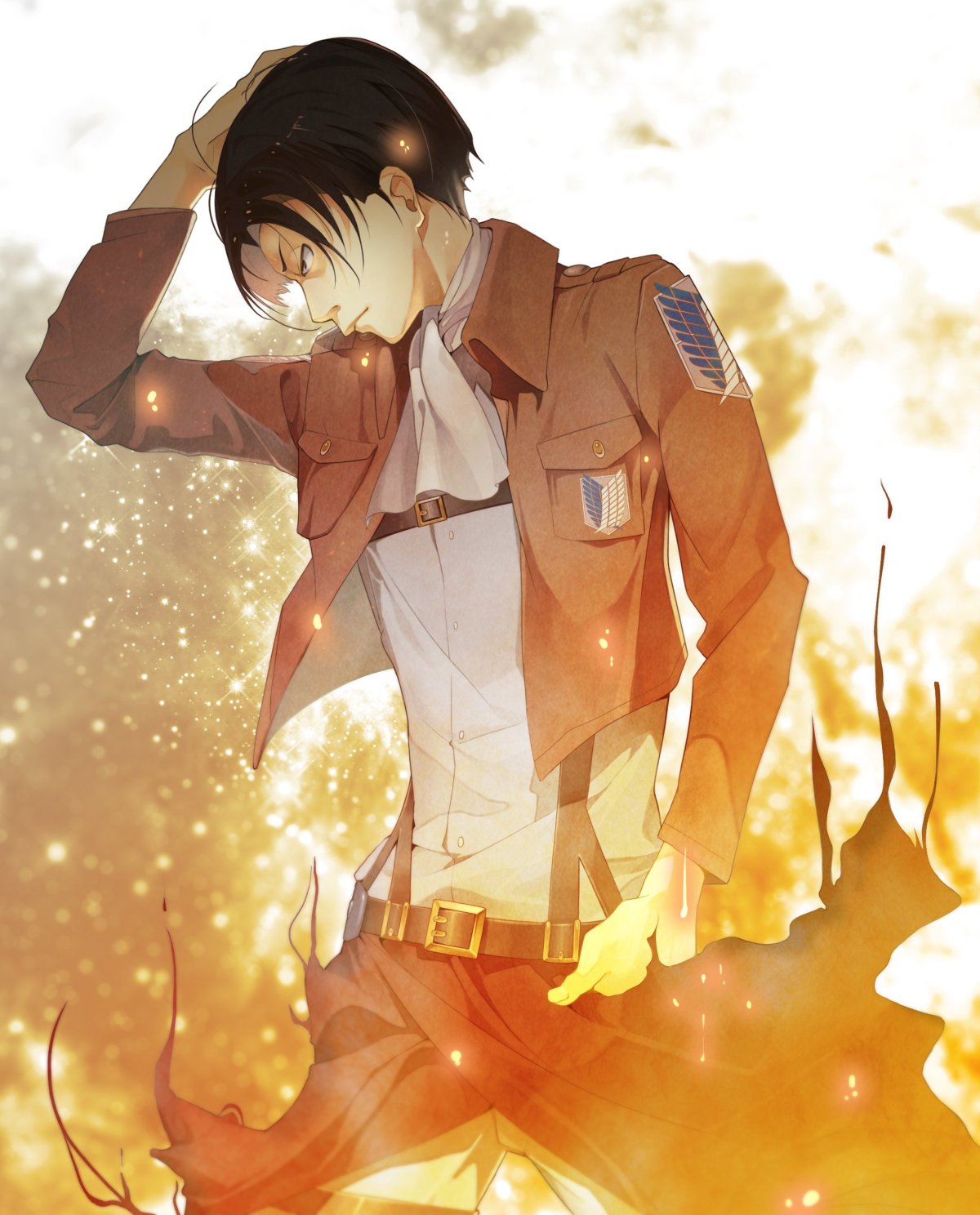 Эрен Йегер Постер с лицом и осколками