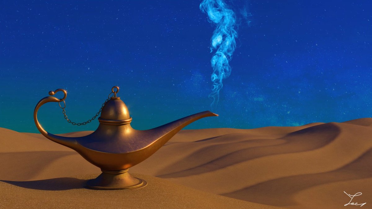 Волшебное лампа Джина алладин