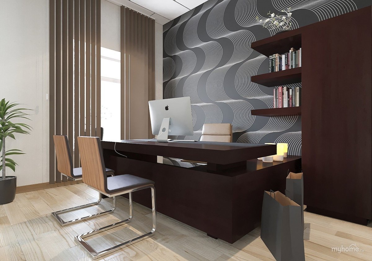 Интерьер кабинета в доме в классическом стиле