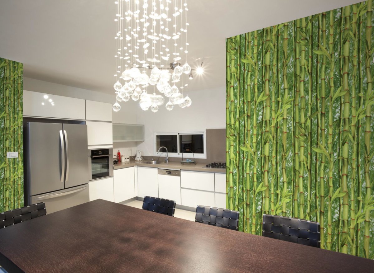 Бамбук в интерьере кухни