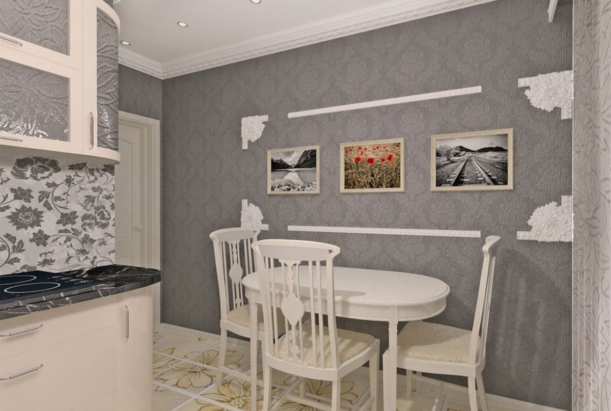 Обои на кухню однотонные