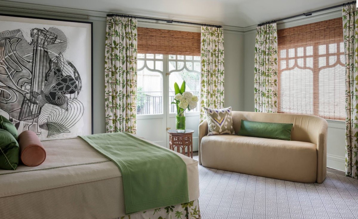 Зеленые шторы экостиль