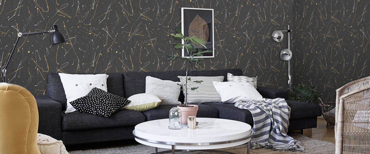 Черная стена в интерьере