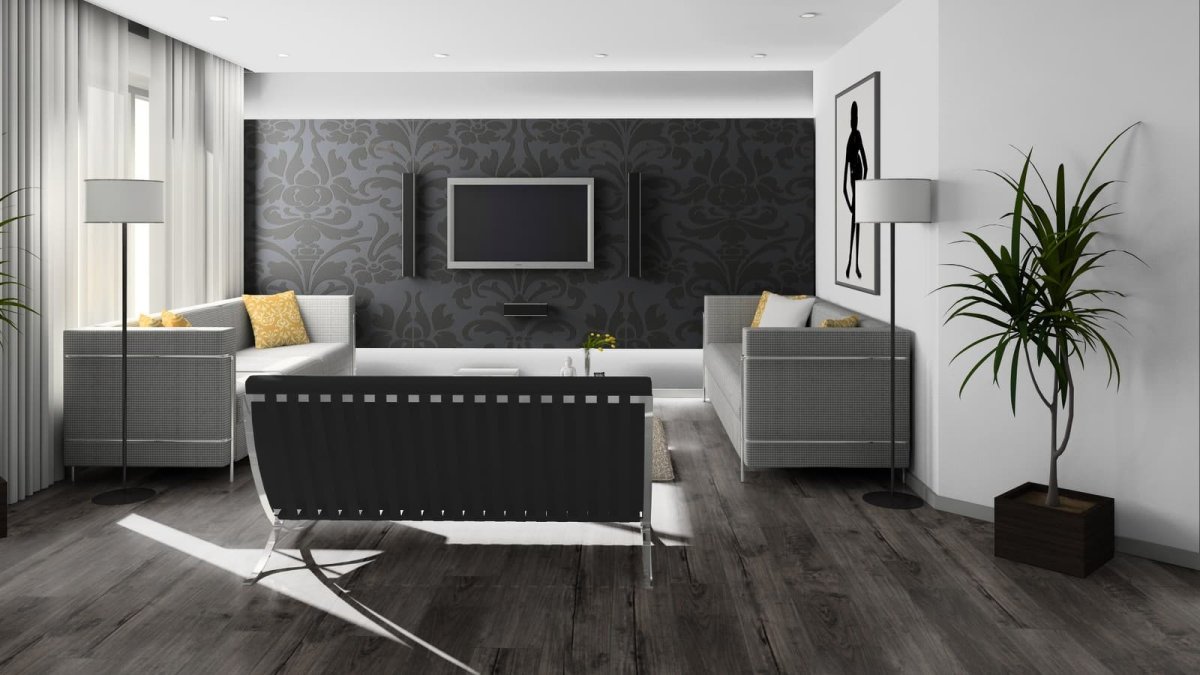 Контрастная стена в интерьере