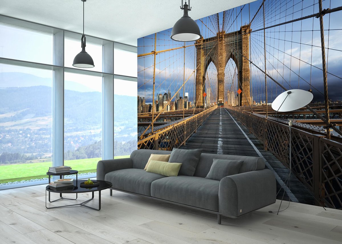 Фотообои море в интерьере гостиной