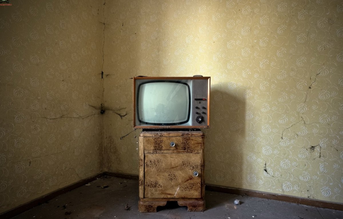 Старинная комната с телевизором