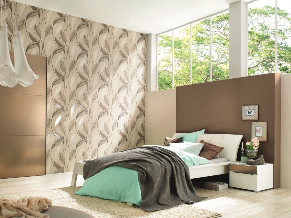 Виниловые обои для спальни
