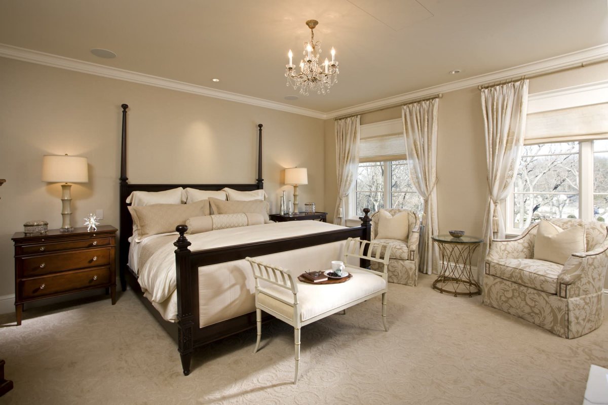 Спальня слоновая кость в интерьере