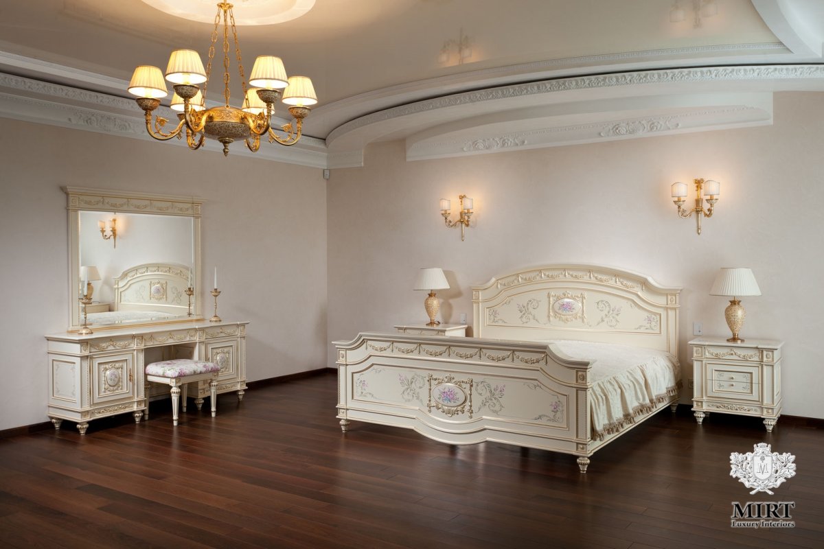 Мебель слоновая кость в интерьере спальни