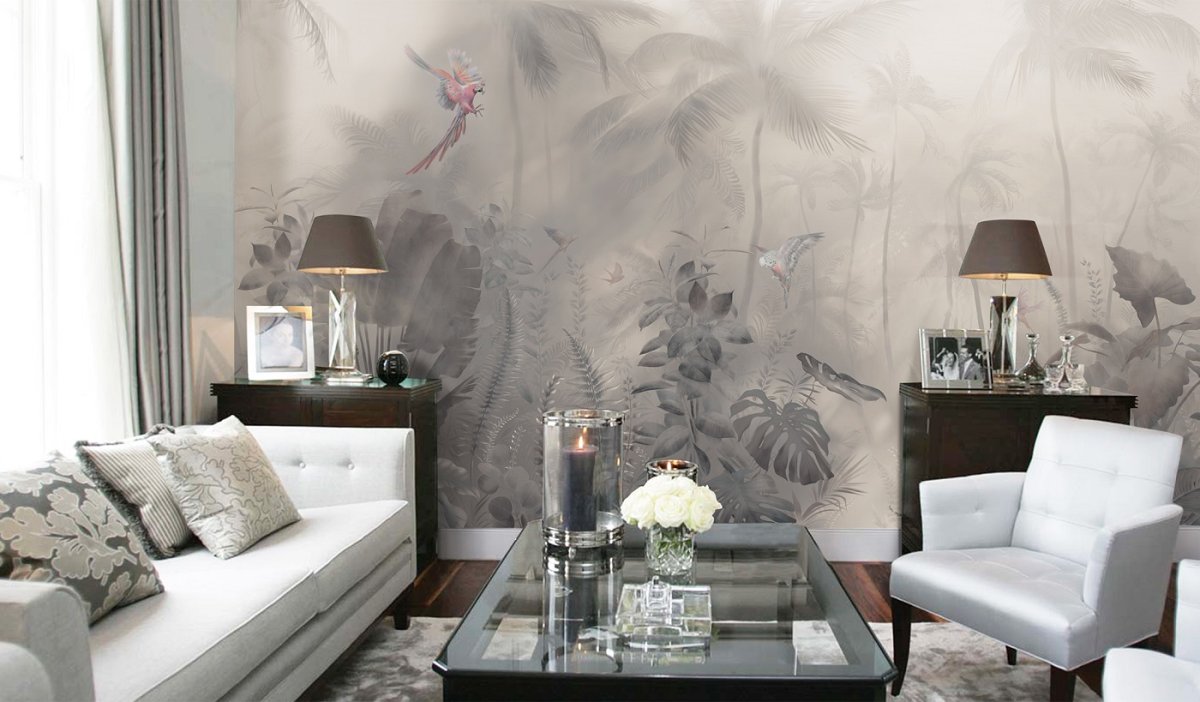 Перья в интерьере спальни