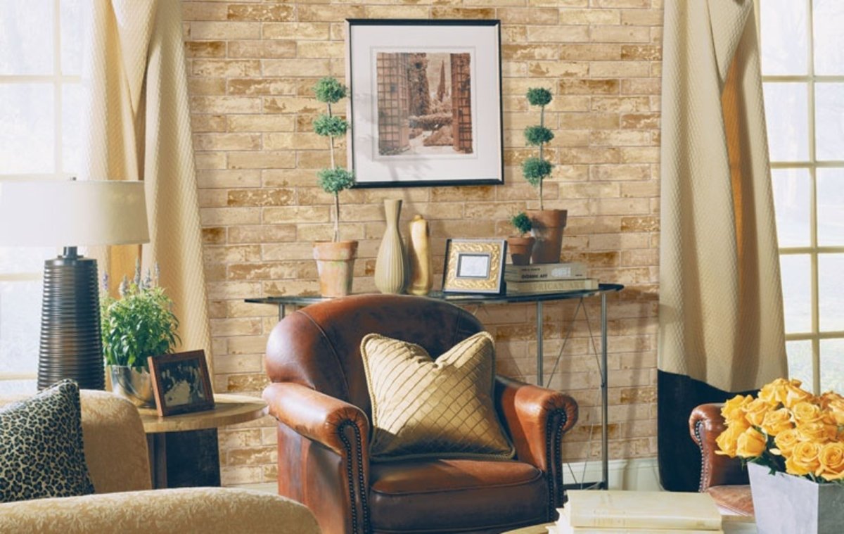 Бамбуковые обои в интерьере гостиной