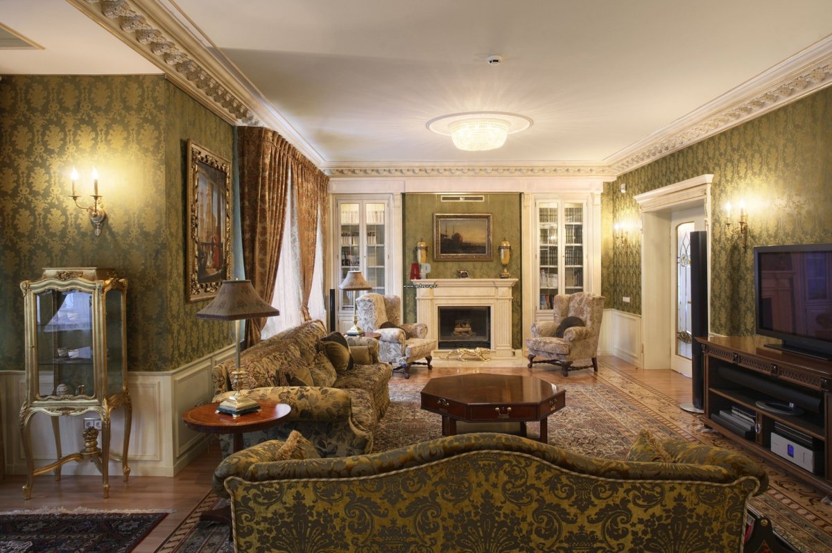 Шторы в гостинную в стилерококо и Барокко