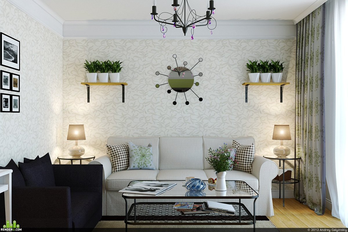 Обои для маленькой гостиной