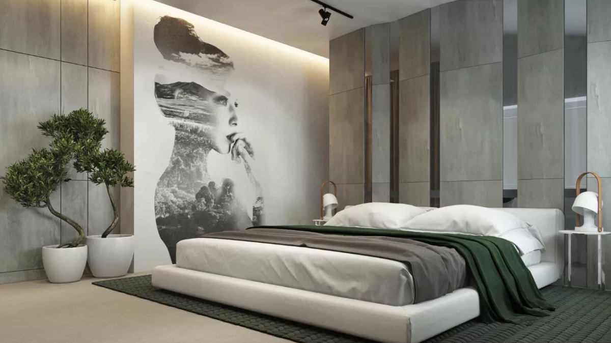 Стены для спальни в современном стиле