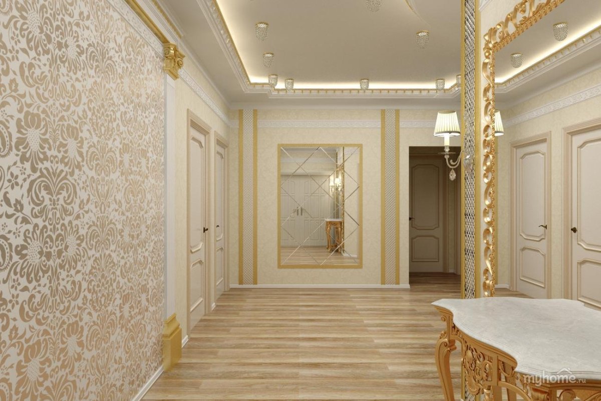 Обои в прихожую в частном доме